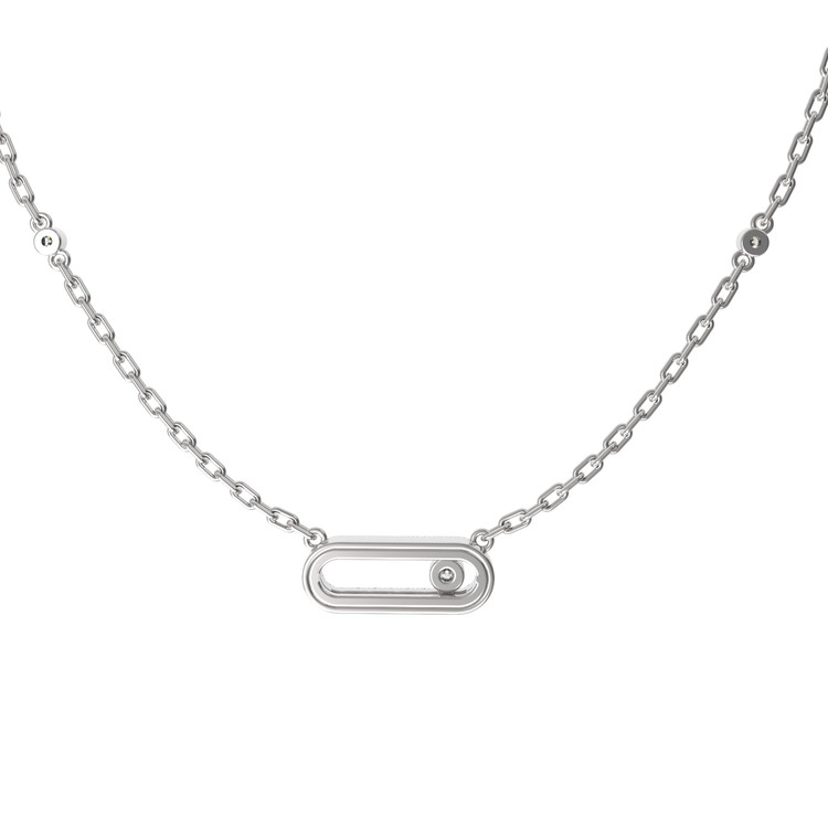 Колье из белого золота 585 пробы c бриллиантами