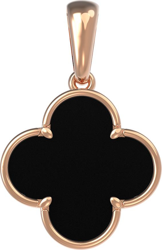 Подвеска из красного золота 585 пробы c ониксом