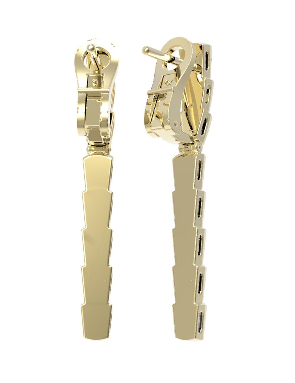 Серьги из лимонного золота c бриллиантами и ониксом