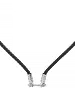 Гайтан из белого золота c кожаным шнурком