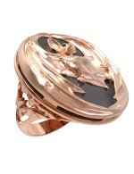 Кольцо из золота c эмалью и ониксом