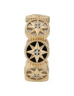 Кольцо из золота c бриллиантами, ониксом и перламутром