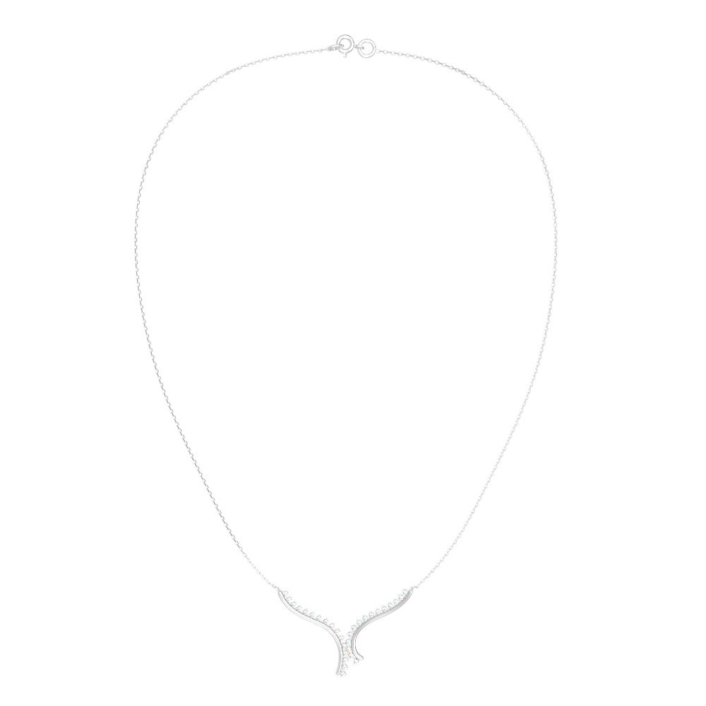 Колье из белого золота 585 пробы c бриллиантами