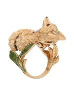 Кольцо из золота c эмалью