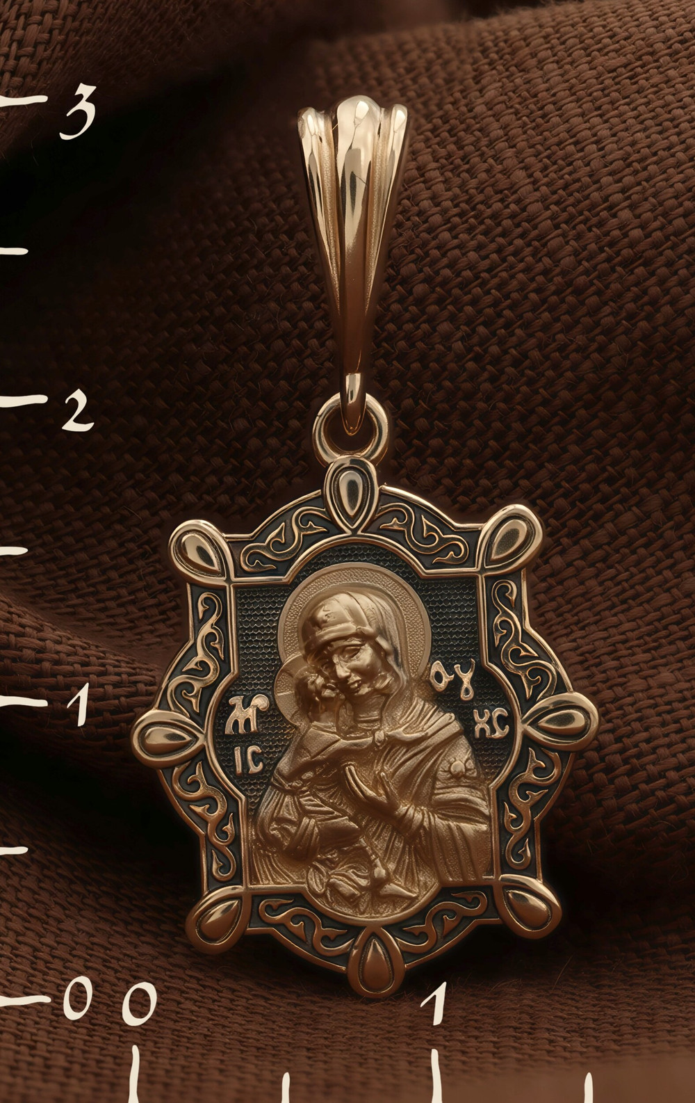 Образок из красного золота 585 пробы