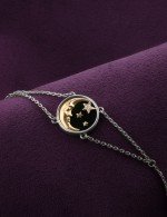 Браслет из белого золота c бриллиантами и ониксом