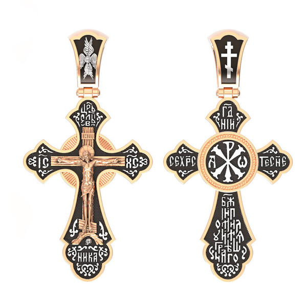 Крест из красного золота 585 пробы