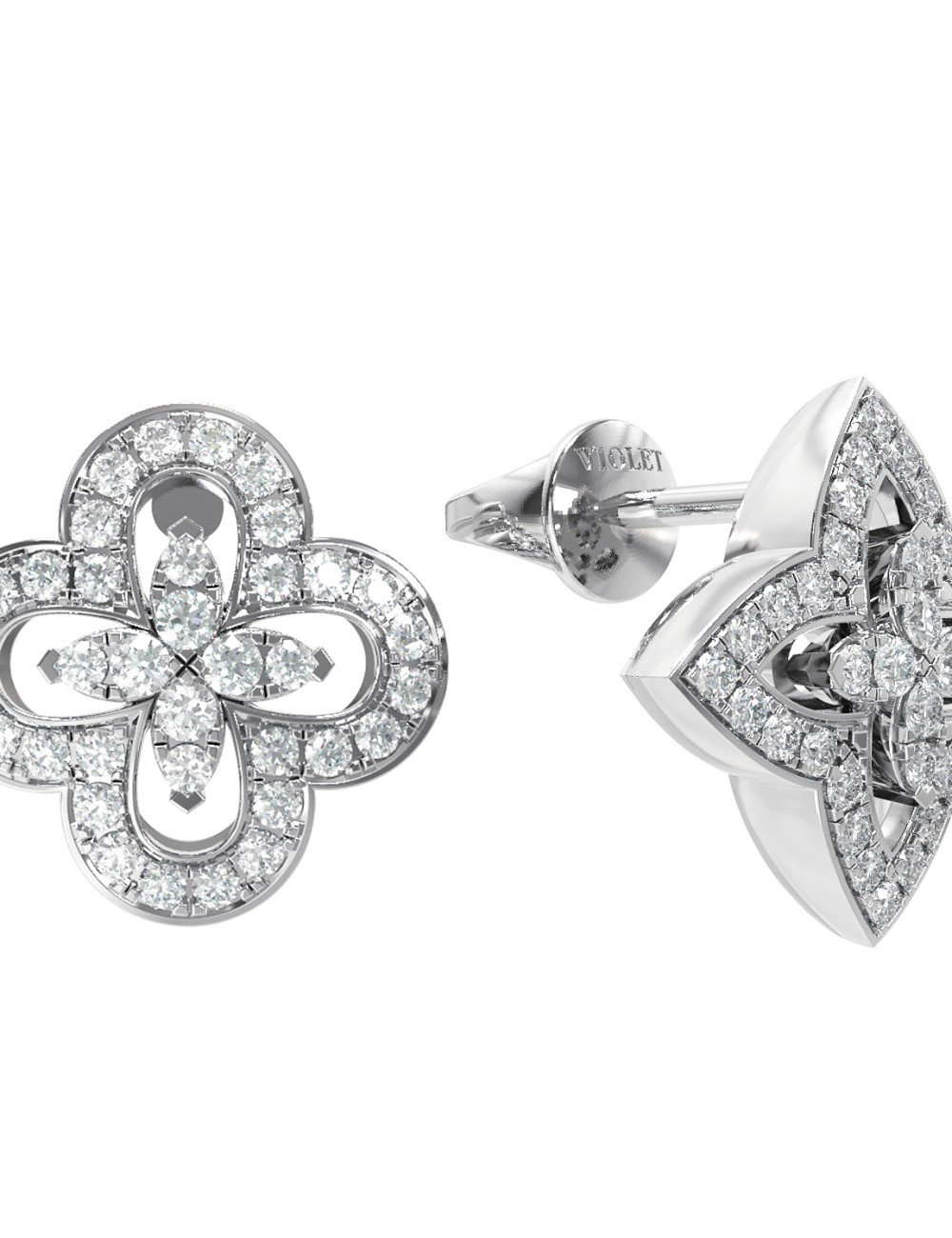 Серьги из белого золота c бриллиантами