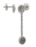 Серьги из белого золота c бриллиантами, ониксом и перламутром