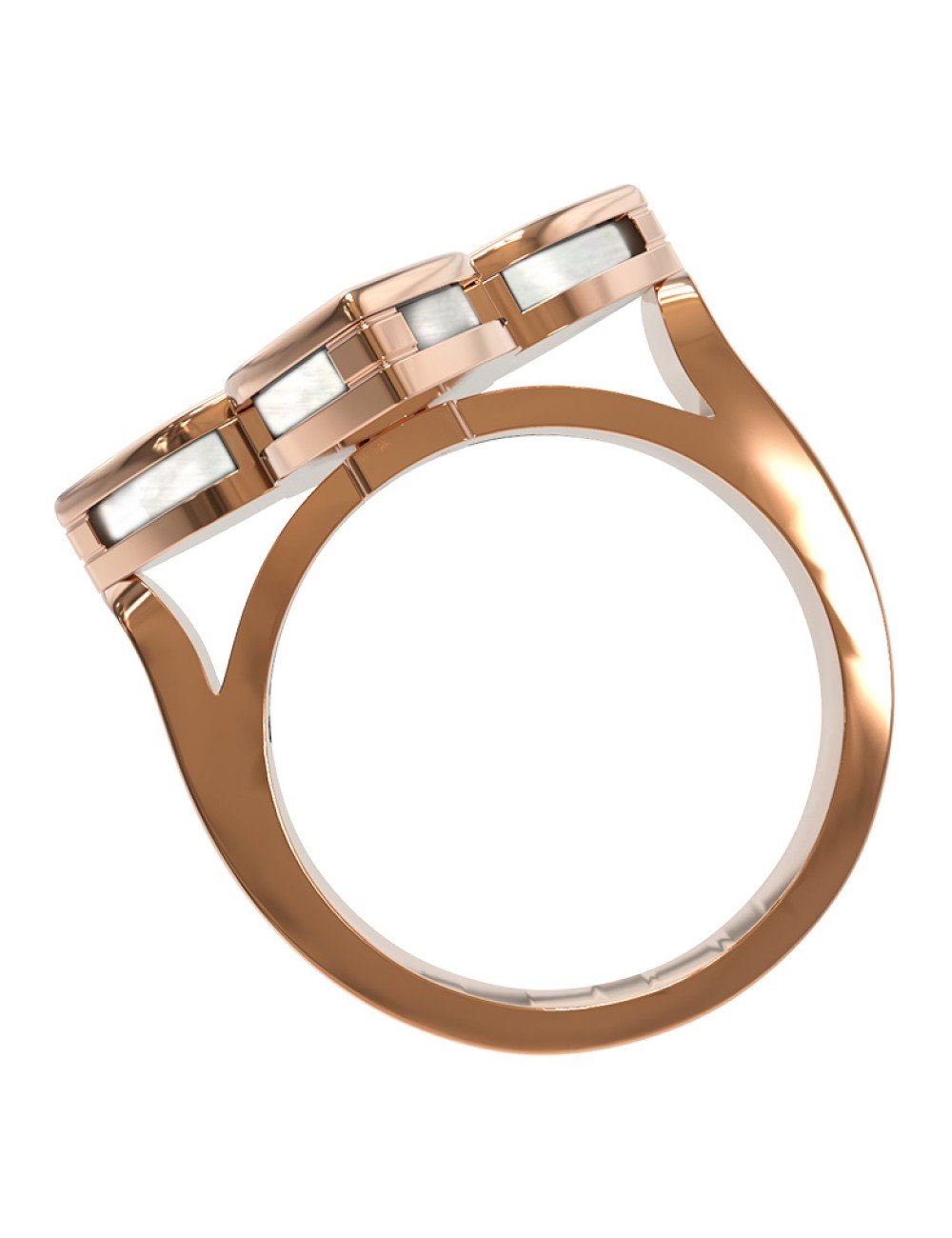 Кольцо из золота c бриллиантами и перламутром