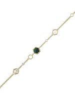 Браслет из лимонного золота c бриллиантами, малахитом и перламутром