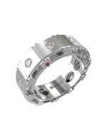 Кольцо из белого золота c бриллиантами и рубином