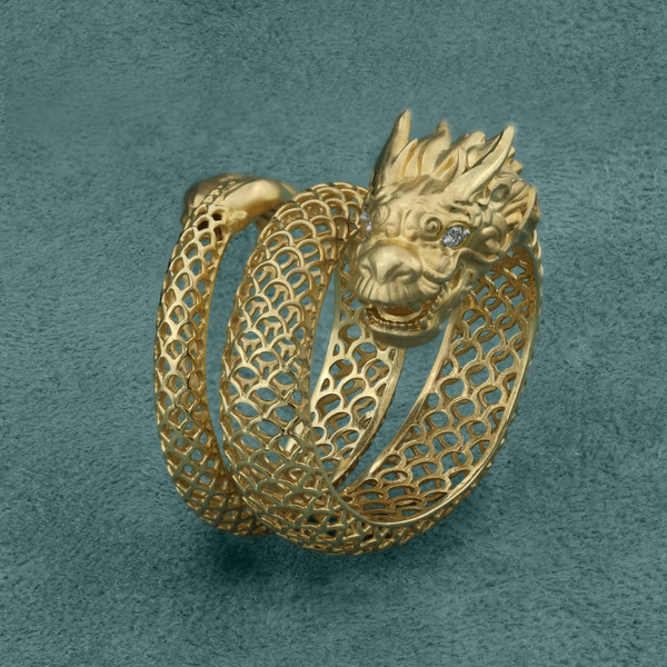 Кольцо из лимонного золота 585 пробы c бриллиантами