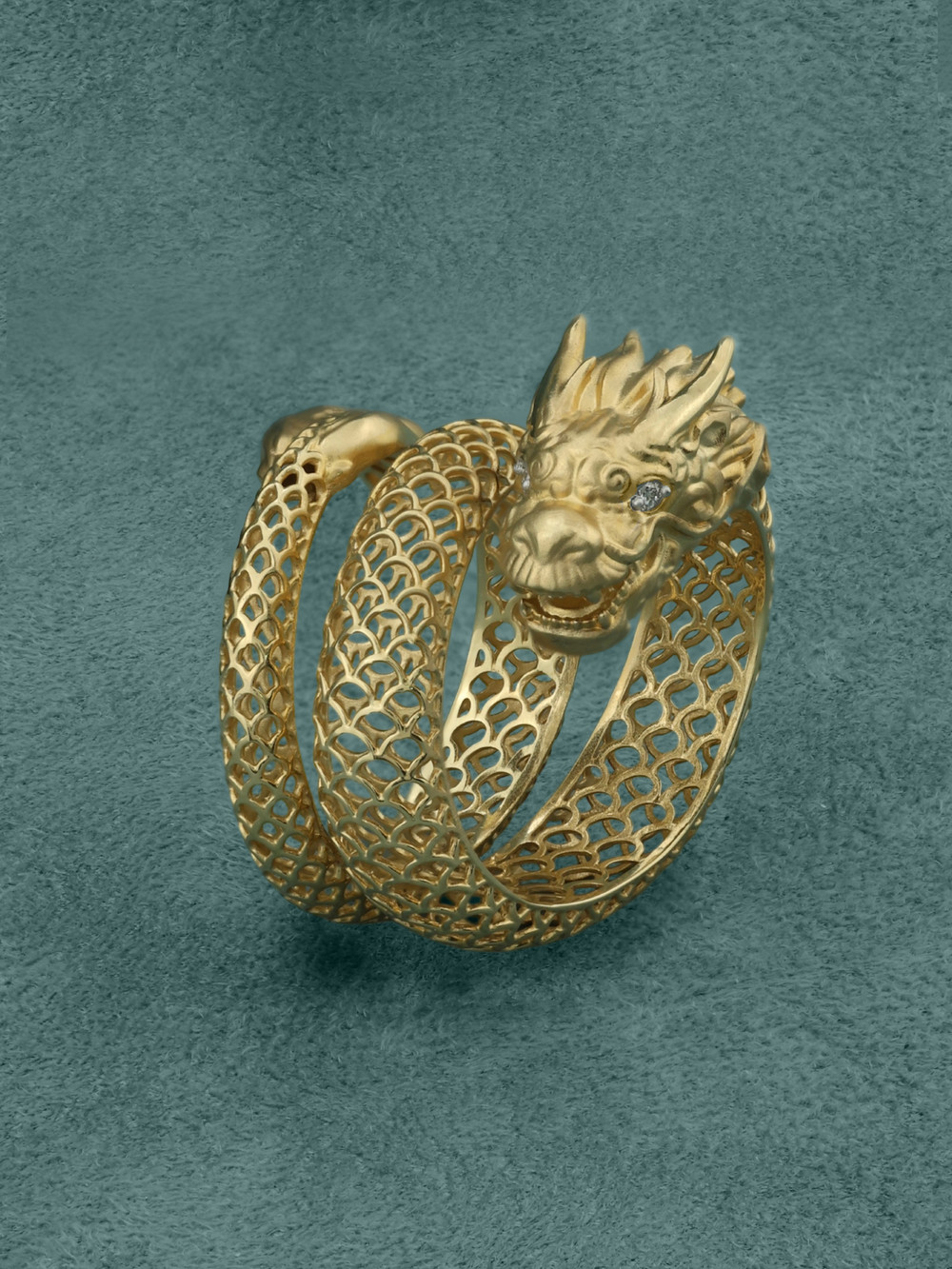 Кольцо из лимонного золота 585 пробы c бриллиантами