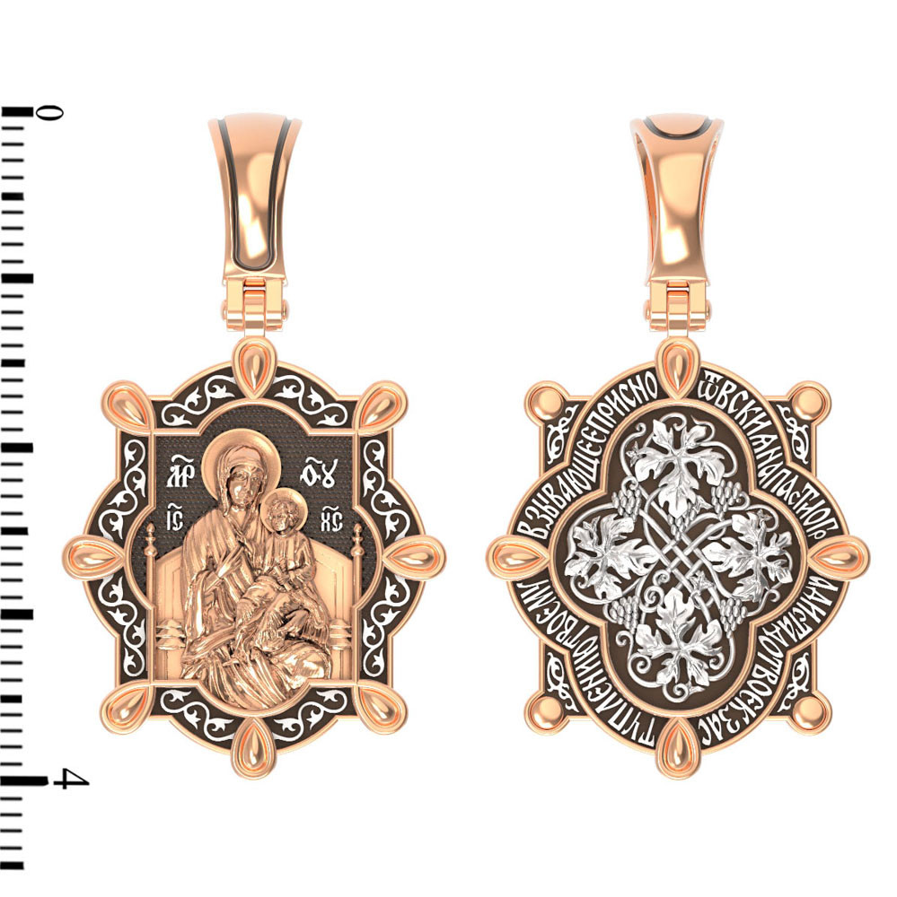 Образок из красного золота 585 пробы