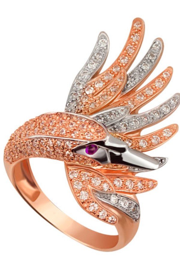 Кольцо из золота c фианитом