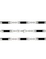 Цепь из белого золота c ониксом