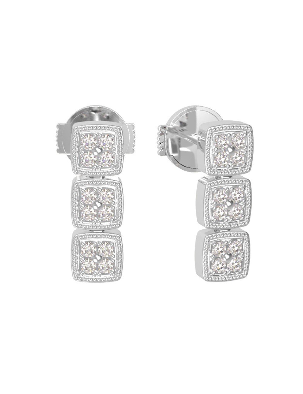 Серьги из белого золота c бриллиантами