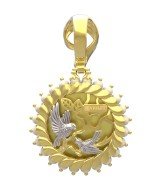 Подвеска из лимонного золота c эмалью и жемчугом