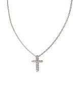 Крест из белого золота c бриллиантами