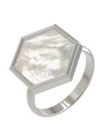 Кольцо из белого золота c перламутром