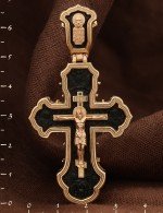 Крест из золота c эбеновым деревом