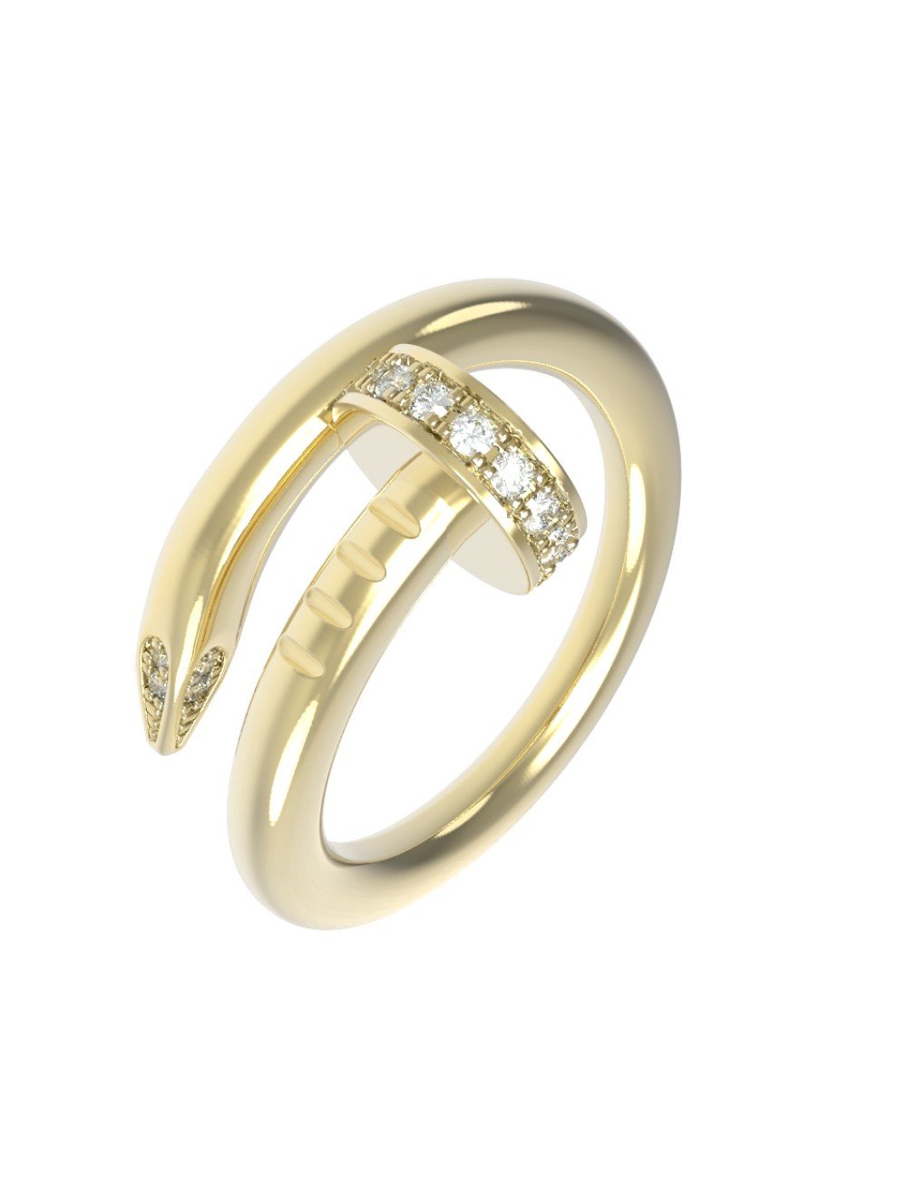 Кольцо из лимонного золота c бриллиантами