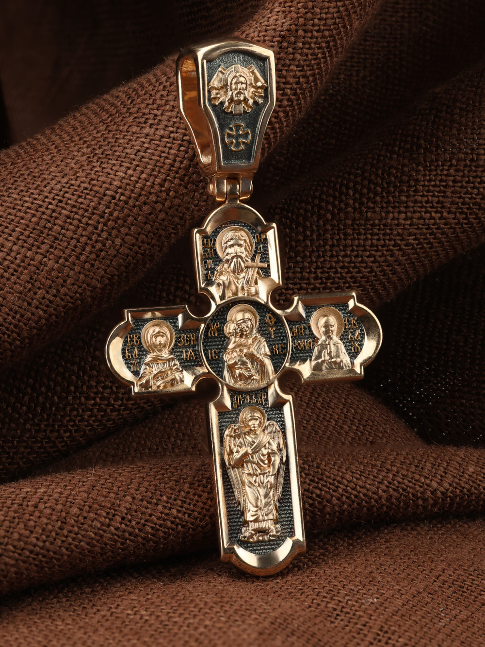 Крест из красного золота 585 пробы