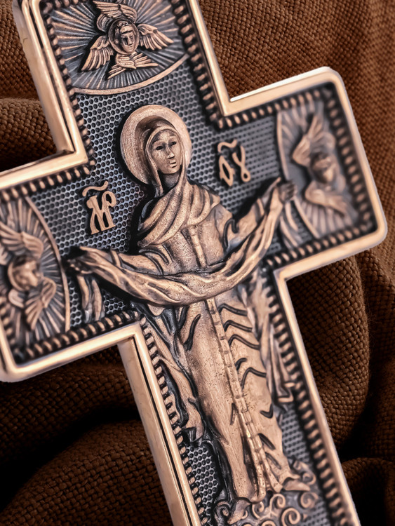 Крест из красного золота 585 пробы