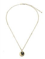 Колье из лимонного золота c бриллиантами, ониксом и перламутром