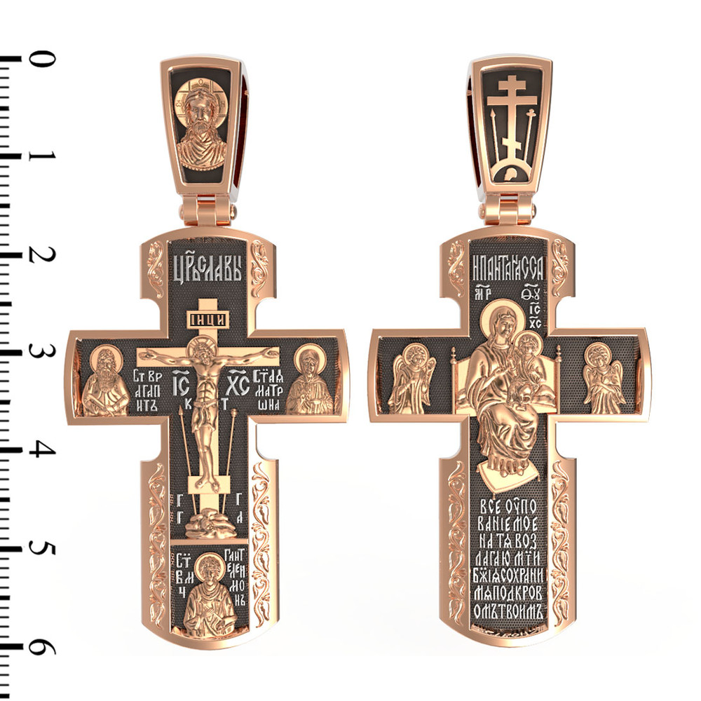 Крест из красного золота 585 пробы