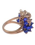 Кольцо из золота c эмалью и лазуритом