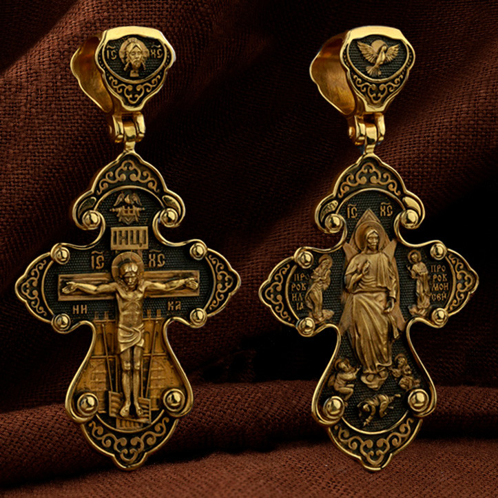 Крест из лимонного золота 585 пробы