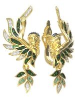 Серьги из лимонного золота c фианитом