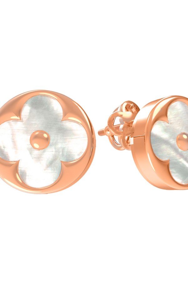 Серьги из золота c перламутром