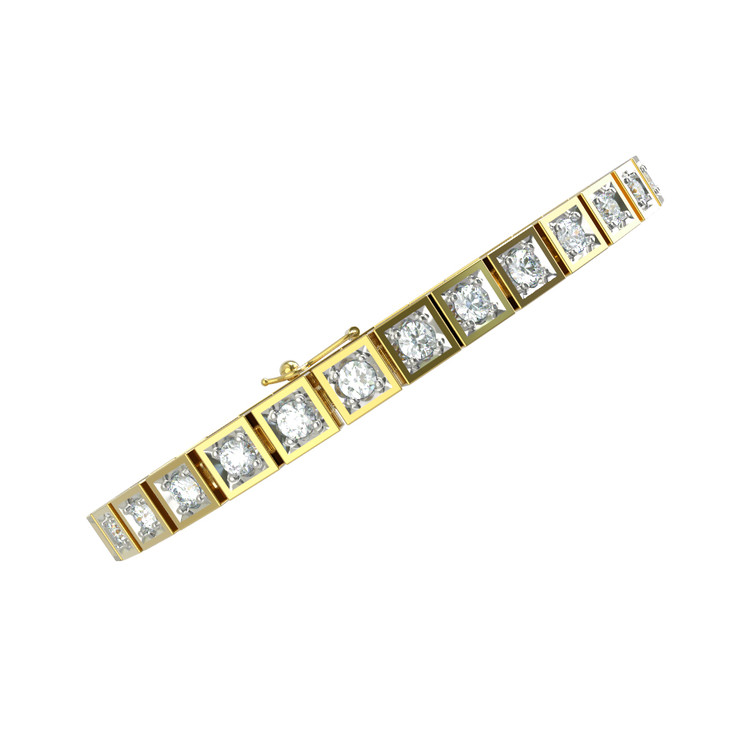 Браслет из лимонного золота 585 пробы c бриллиантами