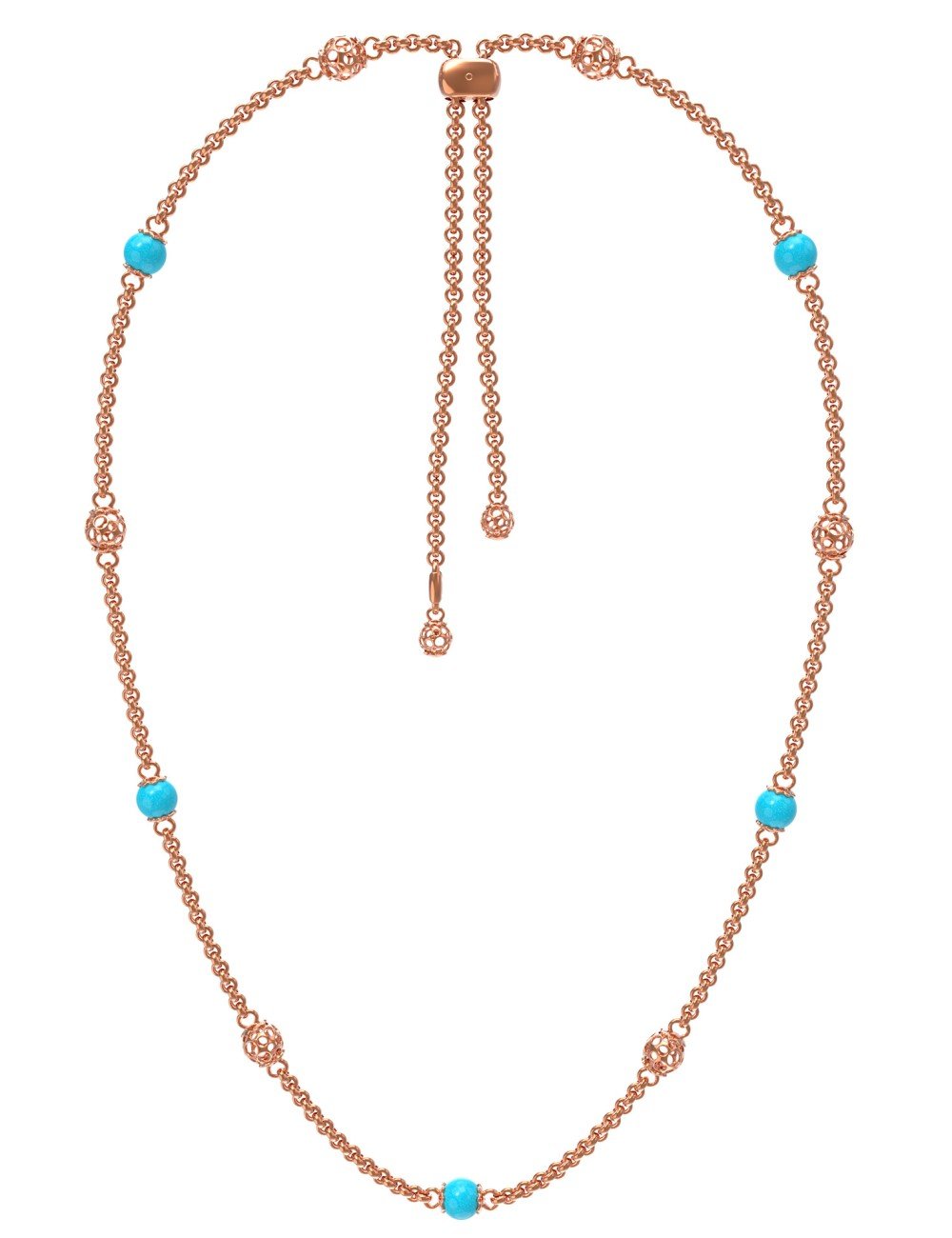 Колье из золота c бирюзой