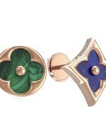 Серьги из золота c лазуритом и малахитом