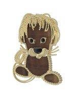 Брошь из лимонного золота c эмалью и тигровым глазом