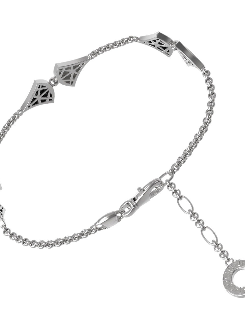 Браслет из белого золота c ониксом и перламутром