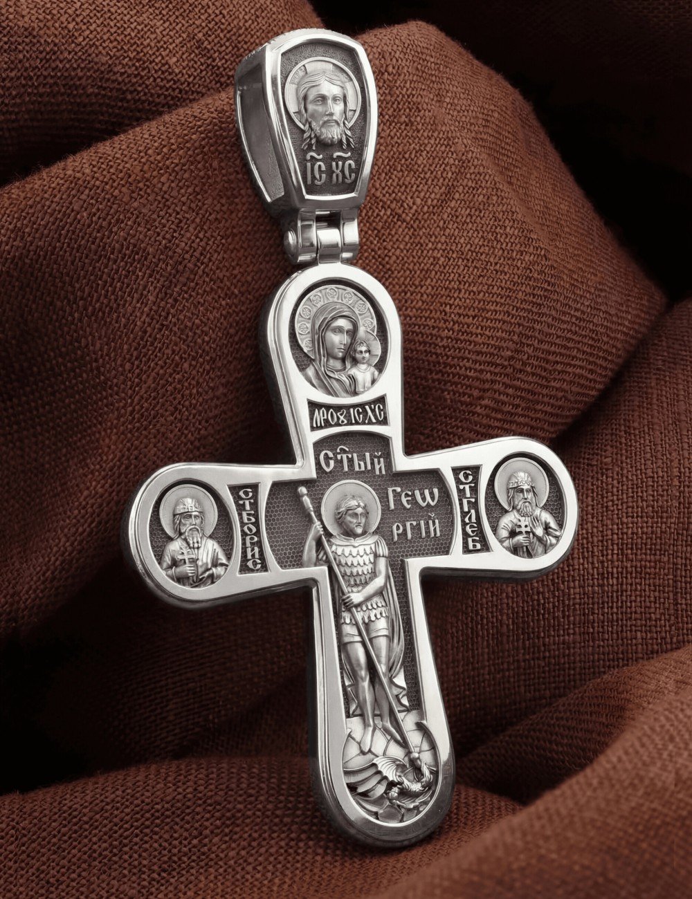 Крест из белого золота 585 пробы