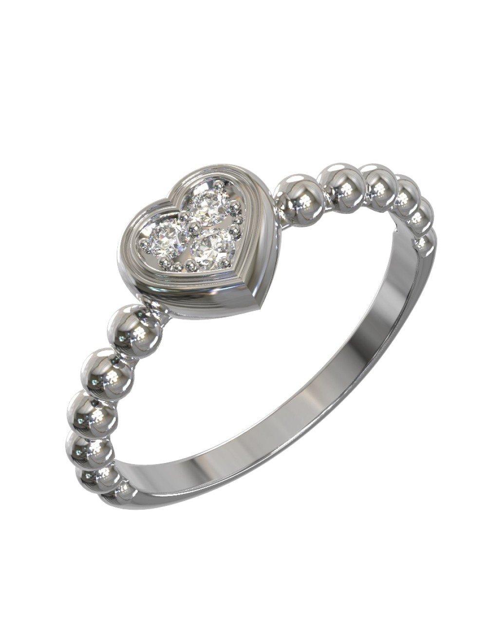 Кольцо из белого золота c бриллиантами