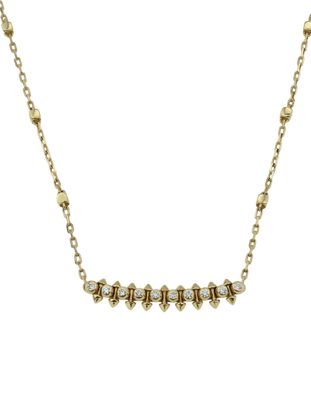 Колье из лимонного золота 585 пробы c бриллиантами