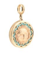 Подвеска из золота c бирюзой и лазуритом