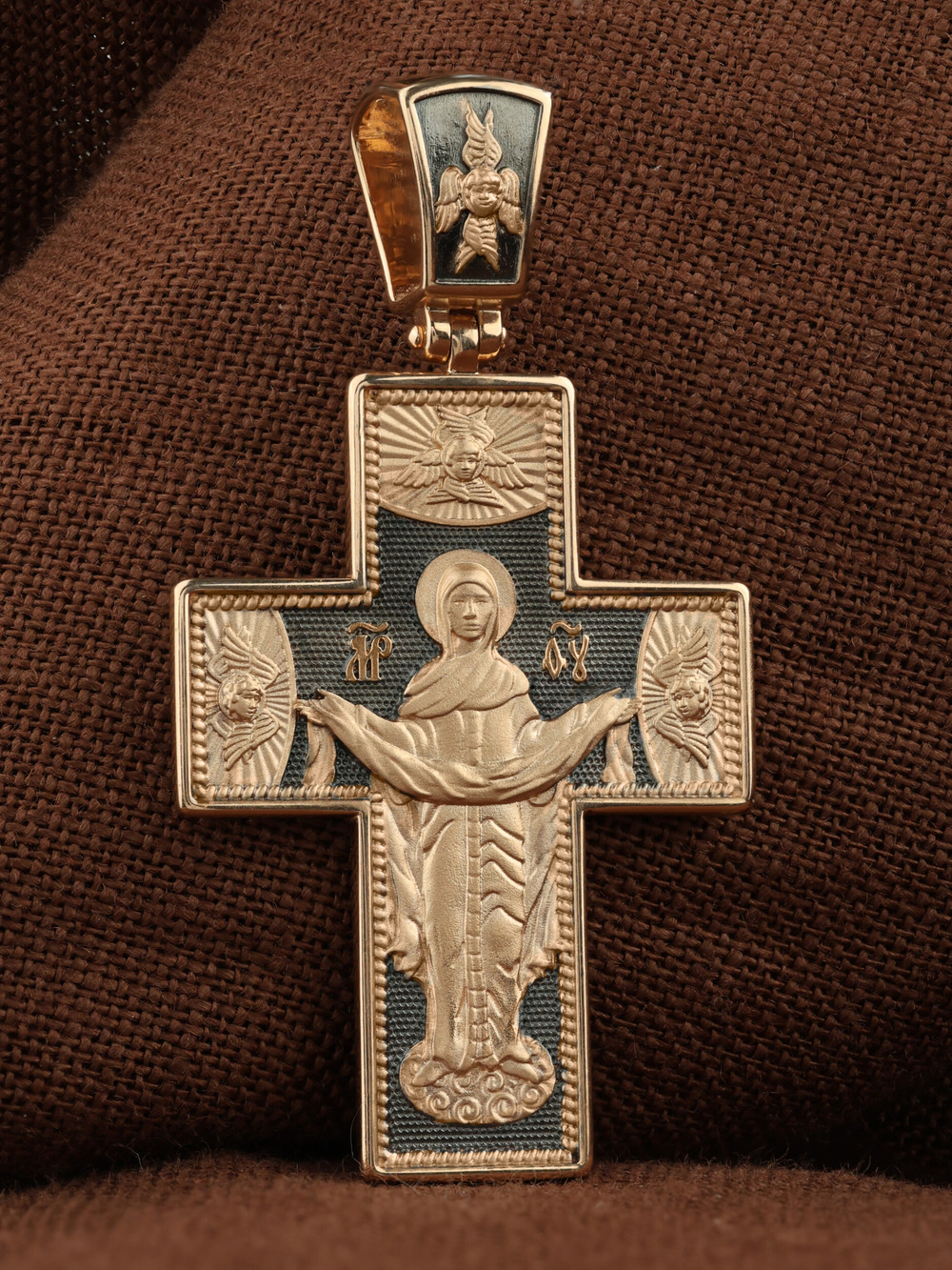 Крест из красного золота 585 пробы