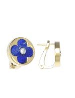 Серьги из лимонного золота c бриллиантами и лазуритом