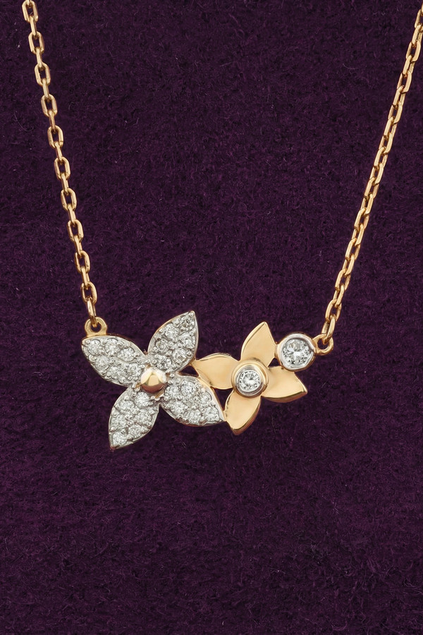 Колье из красного золота 585 пробы c бриллиантами