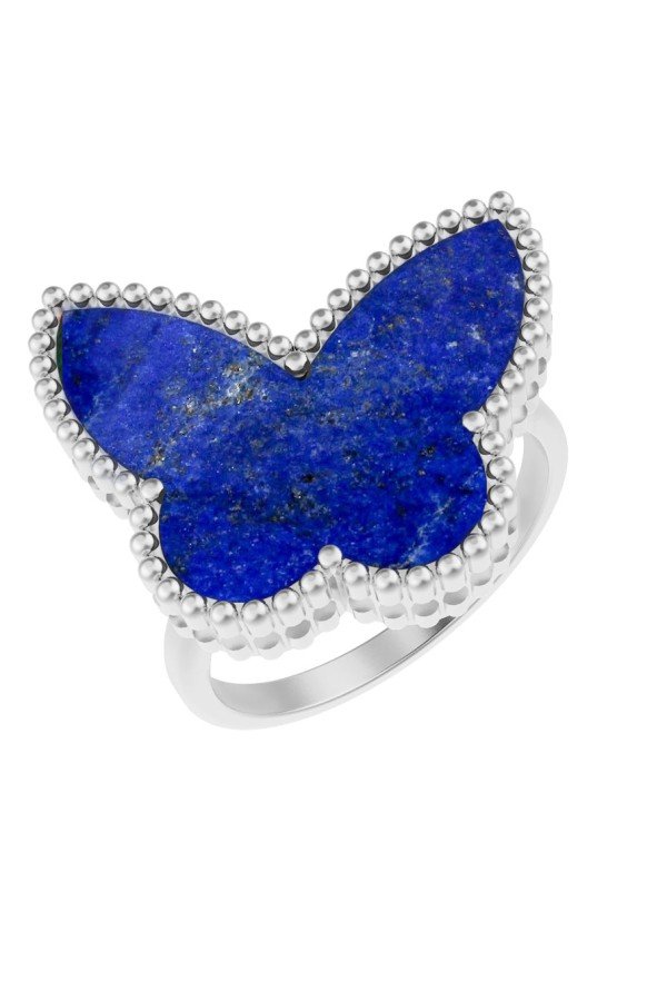 Кольцо из белого золота c лазуритом