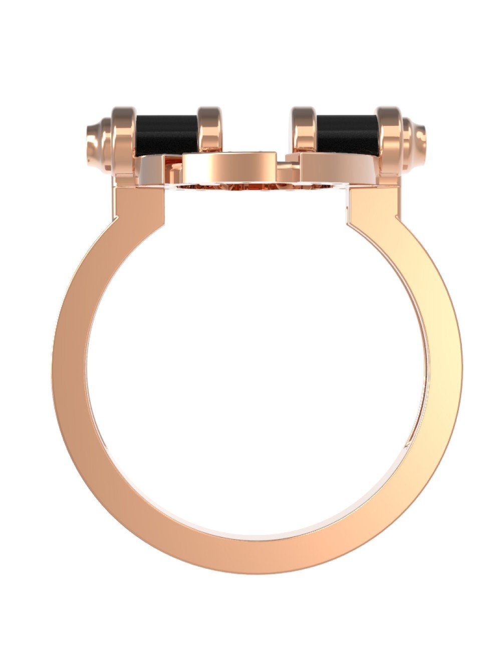 Кольцо из золота c бриллиантами и ониксом