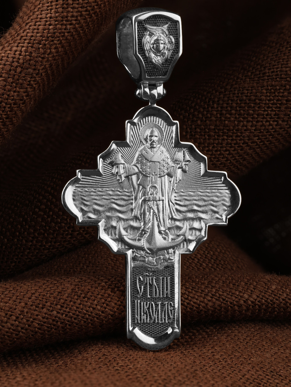 Крест из белого золота 585 пробы